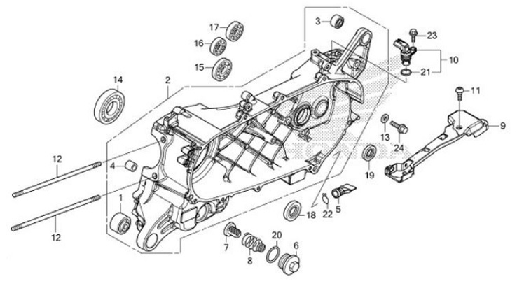 E-15 Left Crankcase