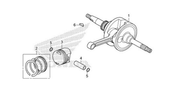 E-16 Crankshaft / Piston