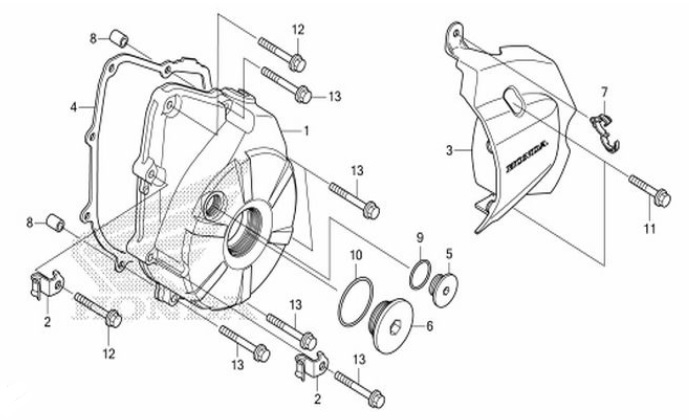 E-8 Left Crankcase Cover