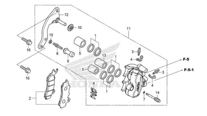 F-16 Front Brake Caliper