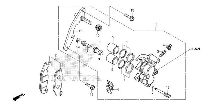 F-19-1 Front Brake Caliper (WW150A/HV)