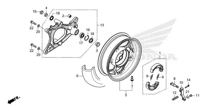 F-22 Rear Wheel/Swingarm (WW150)