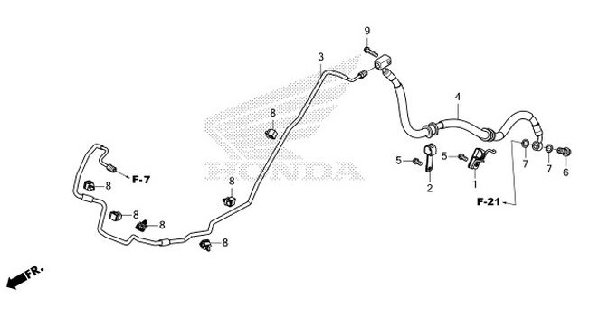F-8 Rear Brake Pipe