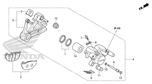 F-12 Rear Brake Caliper