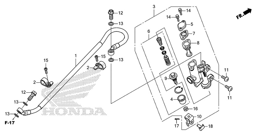 F-12 Rear Brake Master Cylinder