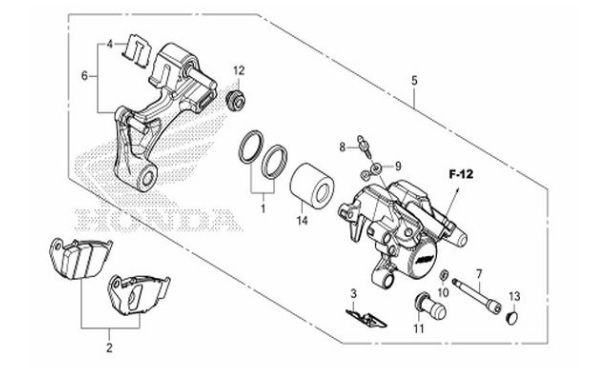 F-13 Rear Brake Caliper