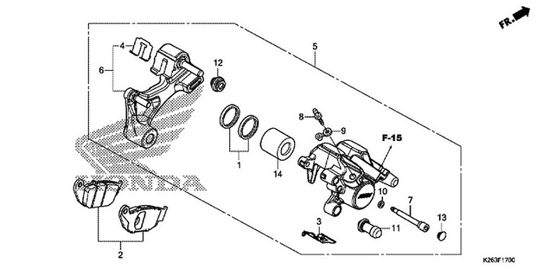 F-13 Rear Brake Caliper