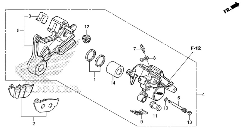 F-13 Rear Brake Caliper