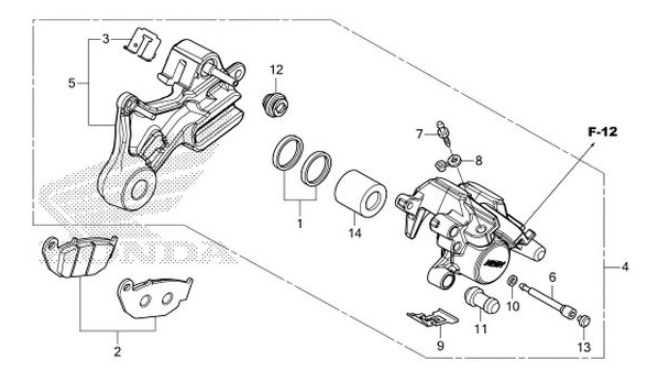 F-13 Rear Brake Caliper