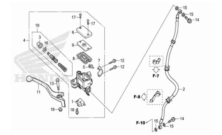 F-5 Front Brake Master Cylinder