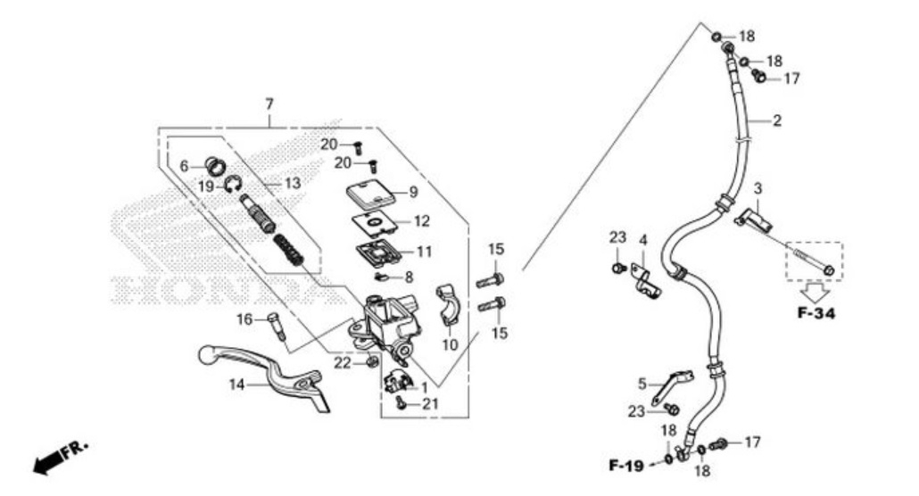 F-5 Front Brake Master Cylinder (WW150)