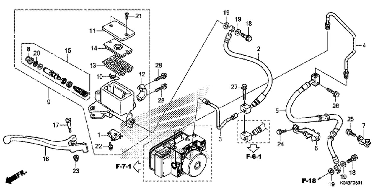 F-5 Front Brake Master Cylinder