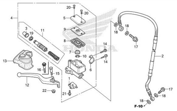 F-5 Front Brake Master Cylinder
