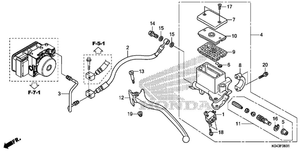 F-6 Rear Brake Master Cylinder