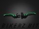 Premium Folding Adjustable Front Brake-Clutch Lever 02 - Green