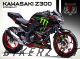Complete 3M™ Decal Sticker Kit - MONSTER (Red) for Kawasaki Z300