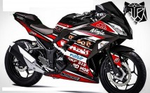 Complete 3M™ Kawasaki Ninja 300 Decal Sticker Kit-Aruba (Black)