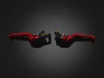 Folding Adjustable Front Brake-Clutch Lever - Red