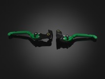 Premium Folding Adjustable Front Brake-Clutch Lever 02 - Green