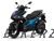 Yamaha Aerox (2020) Blue Decal & Emblem Set