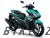 Aerox (2021) Cyan Sticker Set