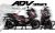 Honda ADV350 Decal Sticker Kit - MONSTER (Black)